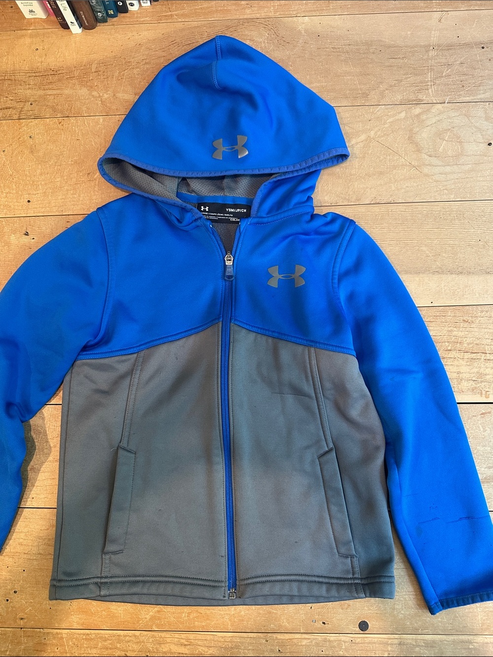 Under Armour Blue and Gray Kids' Full-Zip Hoodie